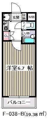 CBレジデンス行徳(1K/10階)の間取り写真