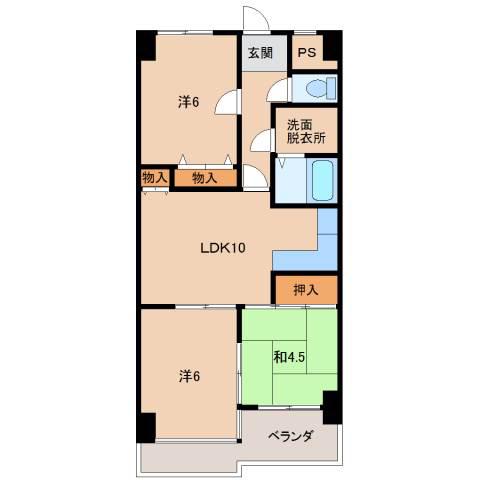 グランメール新生町(3LDK/3階)の間取り写真