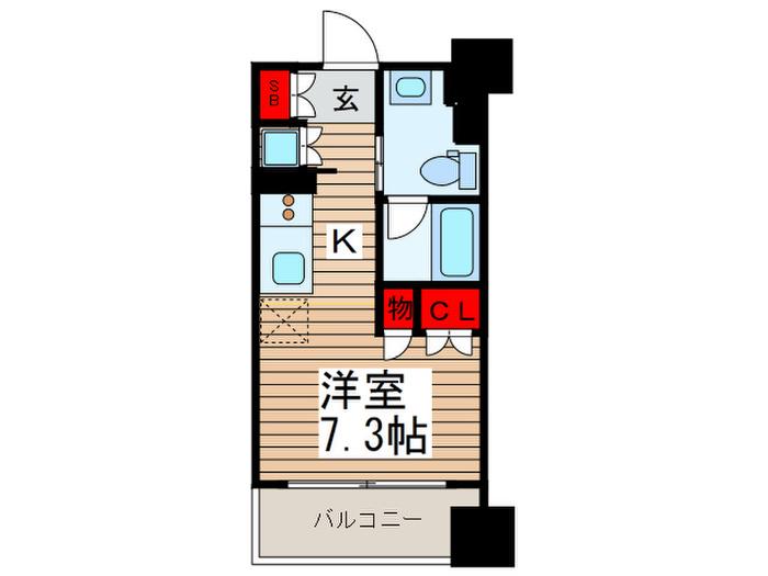レジディア錦糸町II(ワンルーム/2階)の間取り写真