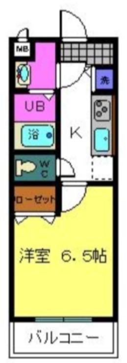 シャルマンフジもずウエスト(1K/5階)の間取り写真