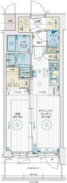 エステムコート名古屋TWIN イースト(1DK/3階)の間取り写真