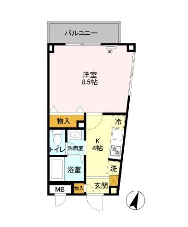 キャナルパーク(1K/3階)の間取り写真