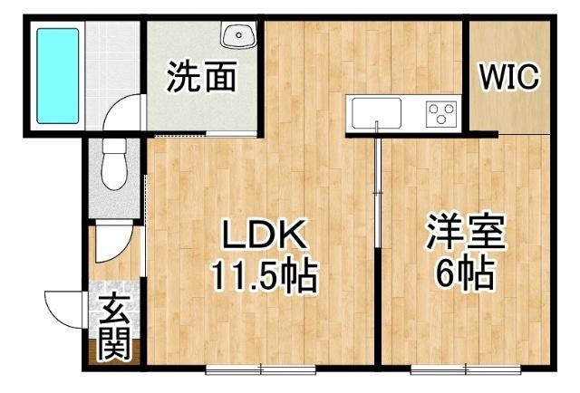 CANDY(1LDK/2階)の間取り写真