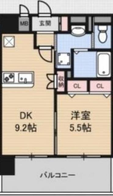 LUXE新大阪Ⅱ(1LDK/3階)の間取り写真