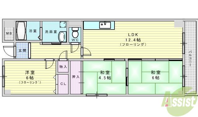 ビフォーレ千里(3LDK/7階)の間取り写真