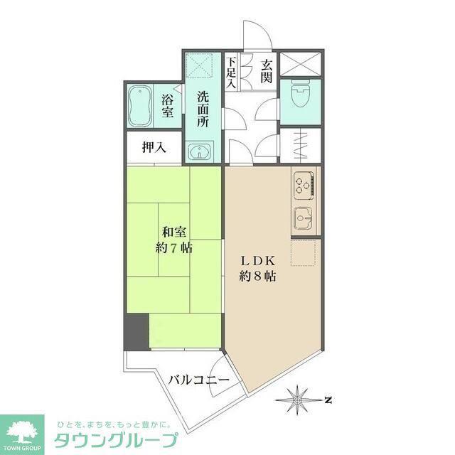 コーポリヴァーストン(1LDK/6階)の間取り写真