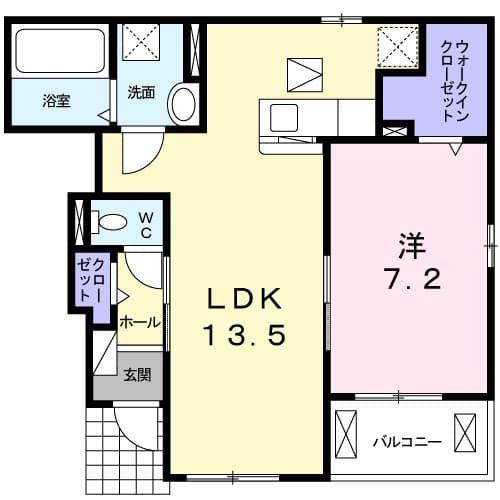 グランデセレーノI(1LDK/1階)の間取り写真