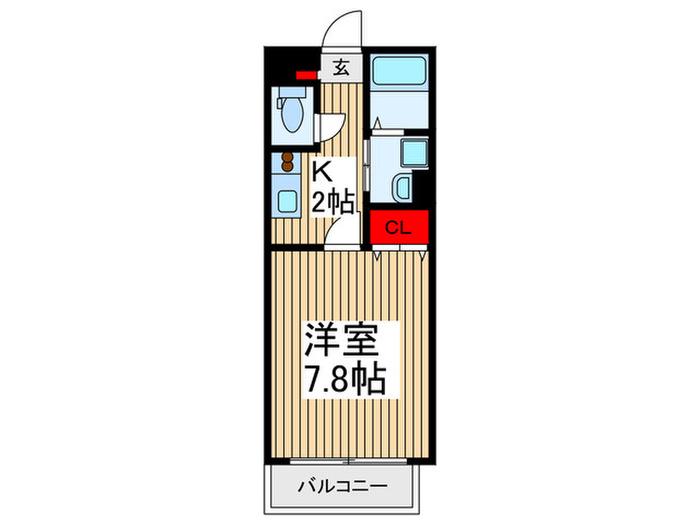 SPERANZA(1K/2階)の間取り写真