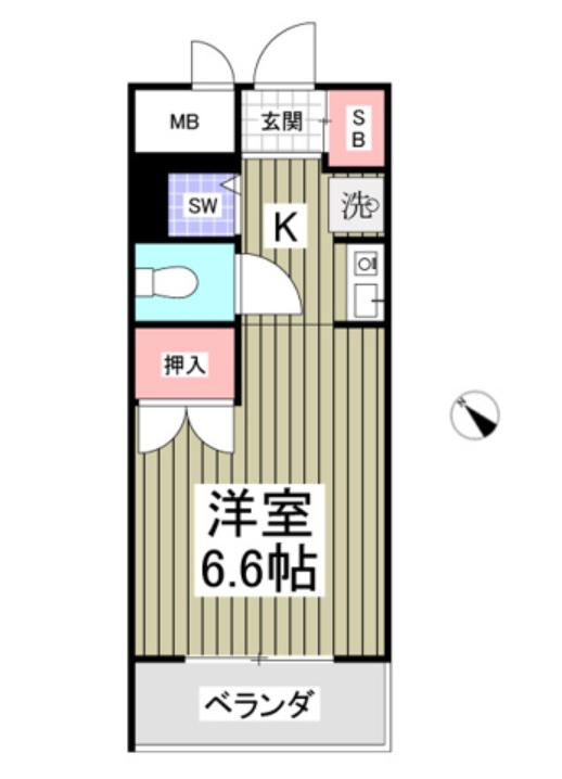 リブレス武蔵新城(ワンルーム/2階)の間取り写真