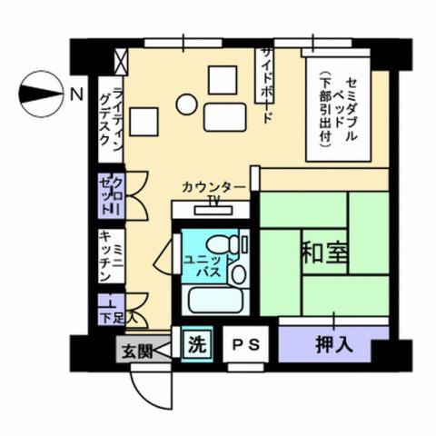 アルファコンフォート熊本(1LDK/9階)の間取り写真