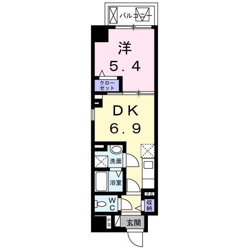フォレスト ドワーフ 錦糸町(1DK/3階)の間取り写真
