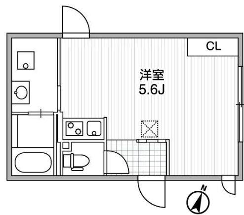 ALERO代々木(ワンルーム/2階)の間取り写真