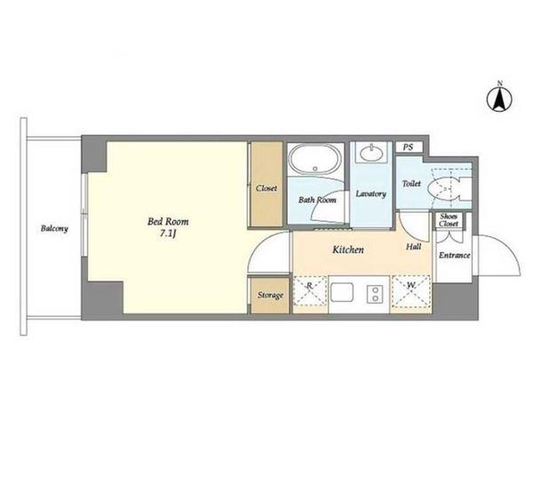 バウスフラッツ住吉(1K/2階)の間取り写真