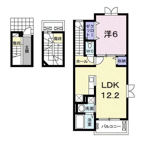 プラビダ(1LDK/3階)の間取り写真