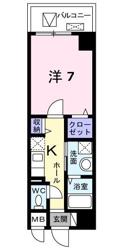 エレディータ(1K/5階)の間取り写真
