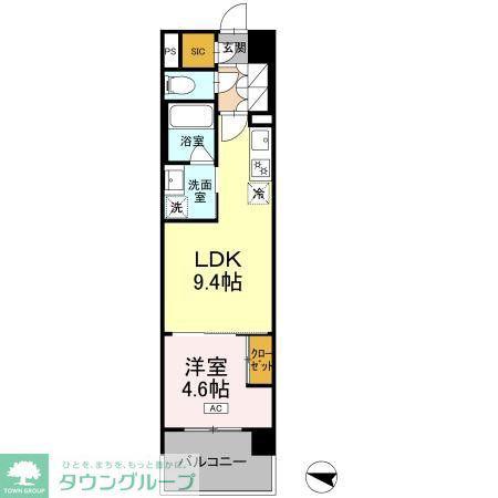 ロイヤルパークス仙台青葉通(1LDK/12階)の間取り写真