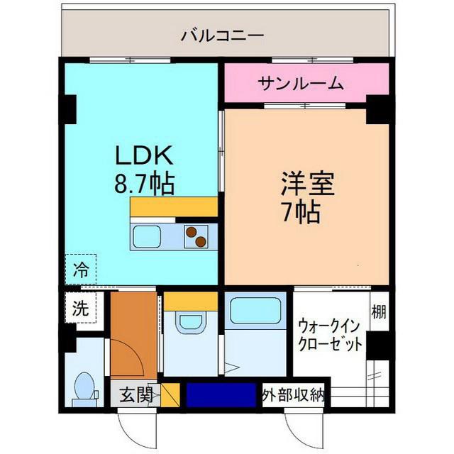 アベニューヒルズK(1LDK/2階)の間取り写真