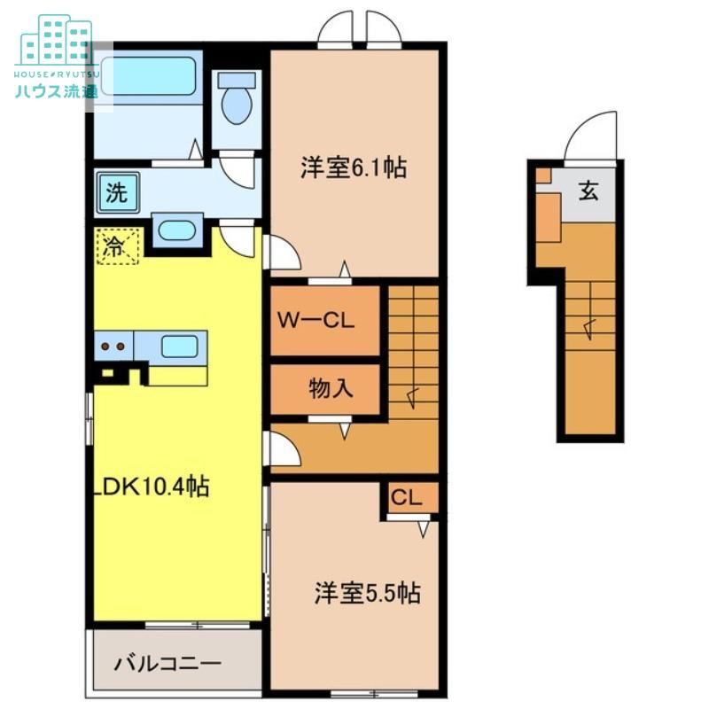 ヴィトーリア(2LDK/2階)の間取り写真