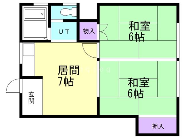 広寿荘(2DK/2階)の間取り写真