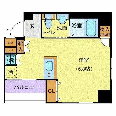 ガリシア日本橋水天宮Ⅱ(ワンルーム/5階)の間取り写真