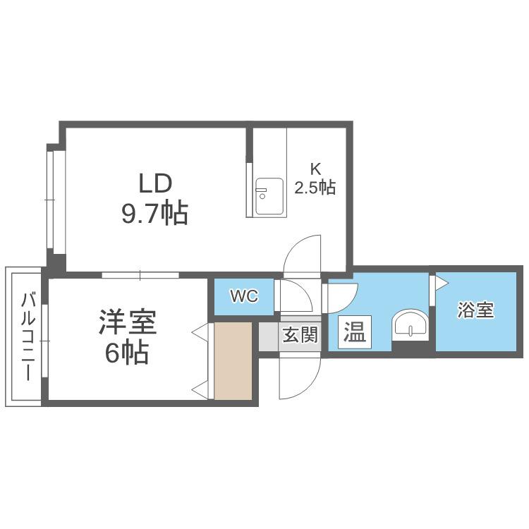 ヴィラ安富(1LDK/1階)の間取り写真