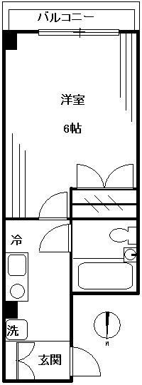 戸山イーストヒルズ(1K/3階)の間取り写真