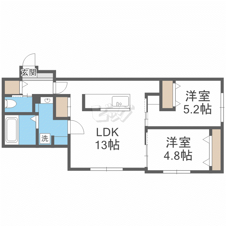 R-FINE南平岸(2LDK/3階)の間取り写真