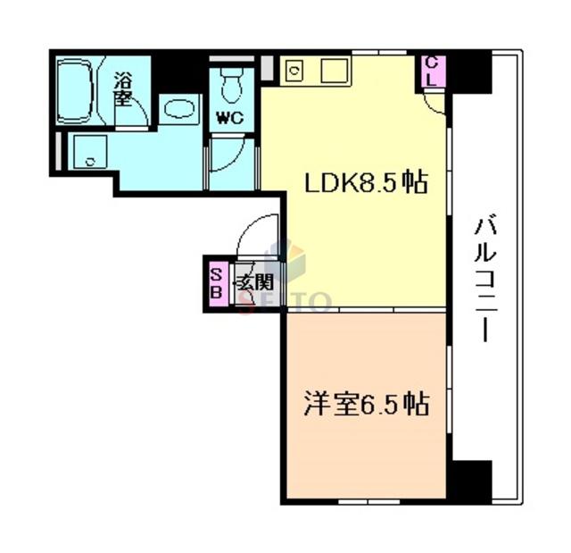 ファーストレジデンス大阪(1LDK/4階)の間取り写真