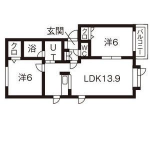パードレスB(2LDK/1階)の間取り写真