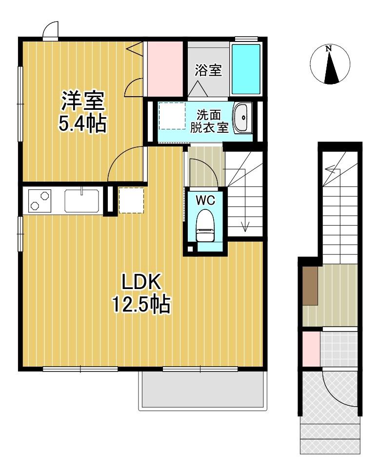 コンフォール東照宮(1LDK/2階)の間取り写真