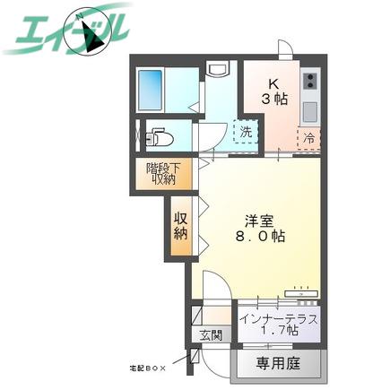 エトワール(1K/1階)の間取り写真