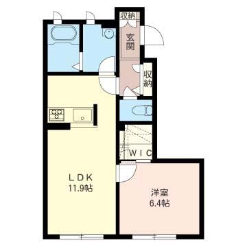 クレールメゾンII(1LDK/1階)の間取り写真