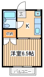 コーポアゼリア(1K/2階)の間取り写真