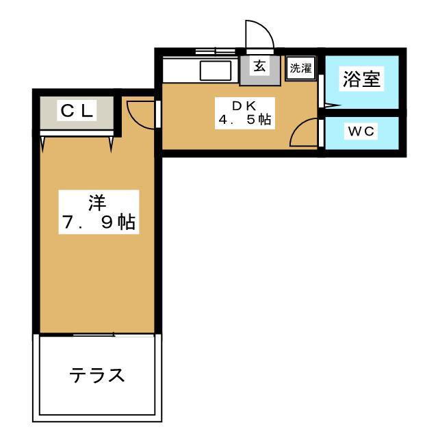 FLATS-N(1DK/1階)の間取り写真