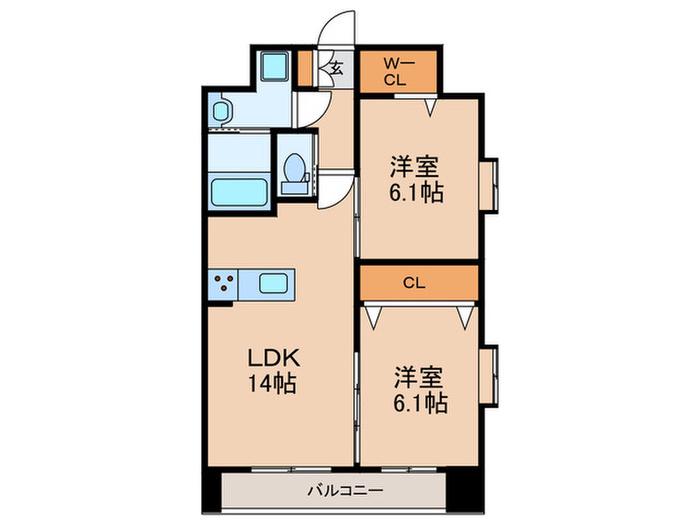 PROSPECT HAKATA(2LDK/11階)の間取り写真