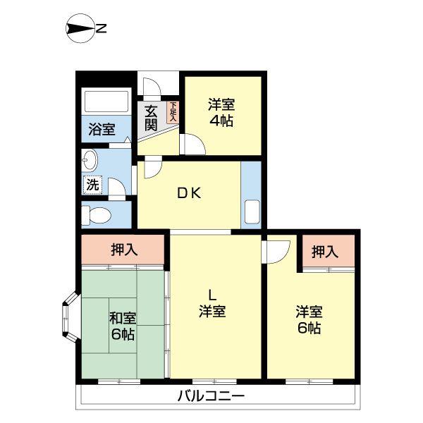 TS COURT(3LDK/1階)の間取り写真