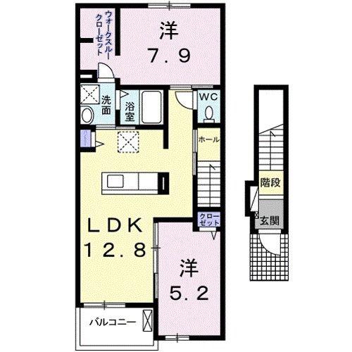 静岡鉄道静岡清水線 新清水駅 バス乗車時間:14分 最寄りバス停で下車 徒歩4分 2階建 築11年(2LDK/2階)の間取り写真