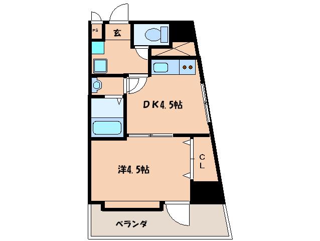 アソシアグロッツオ平尾(1DK/6階)の間取り写真