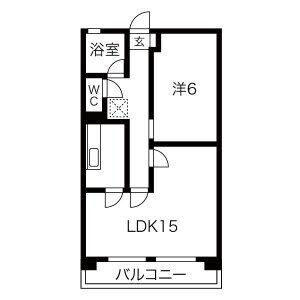 第1モナミマンション(1LDK/5階)の間取り写真