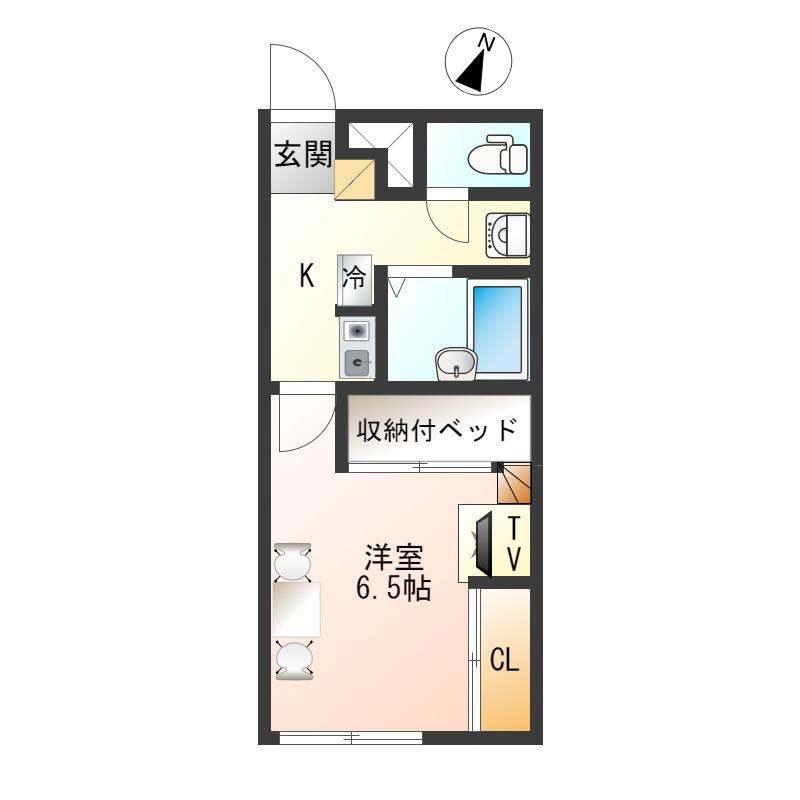 ティアラ松山(1K/2階)の間取り写真