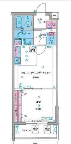 GENOVIA亀戸水神SKYGARDEN(1LDK/3階)の間取り写真