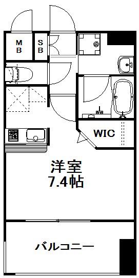 エンクレスト天神MARK(ワンルーム/8階)の間取り写真