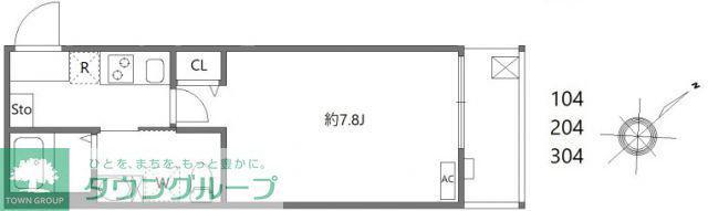 ログライフ東六郷(1K/3階)の間取り写真