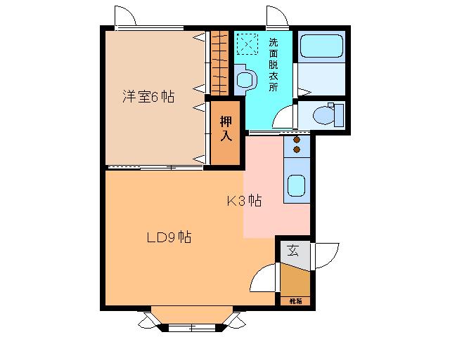 ベーネII・III(1LDK/1階)の間取り写真