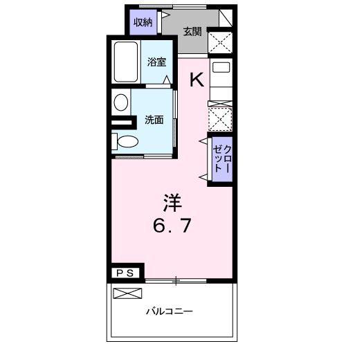 エルダ-ガーデン南つくし野(1K/2階)の間取り写真