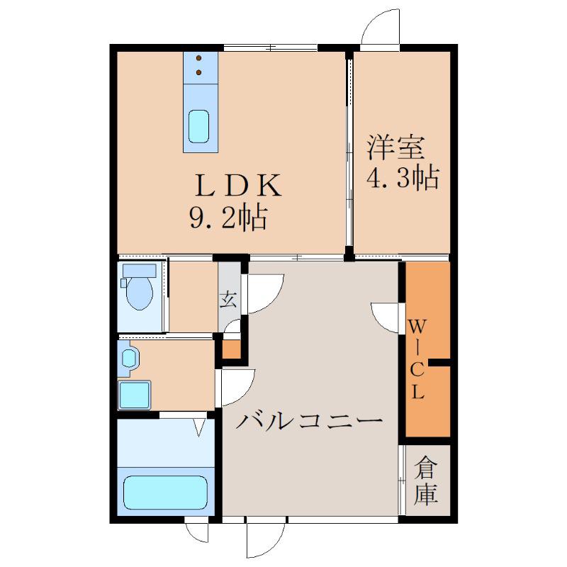 LITALIKO(1LDK/2階)の間取り写真