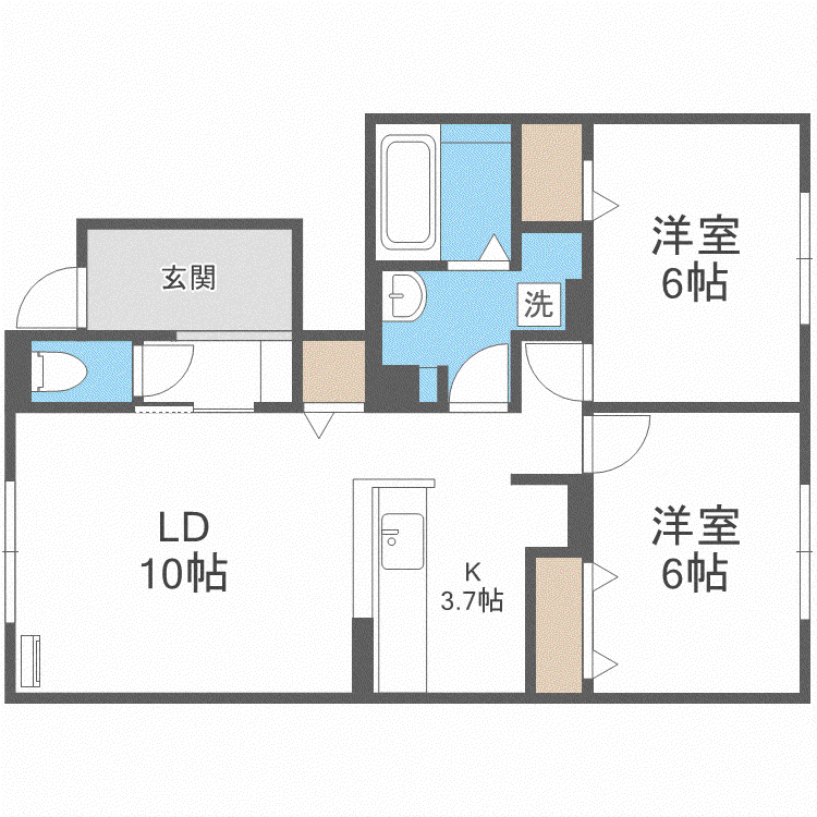 ラグランジュ D(2LDK/1階)の間取り写真