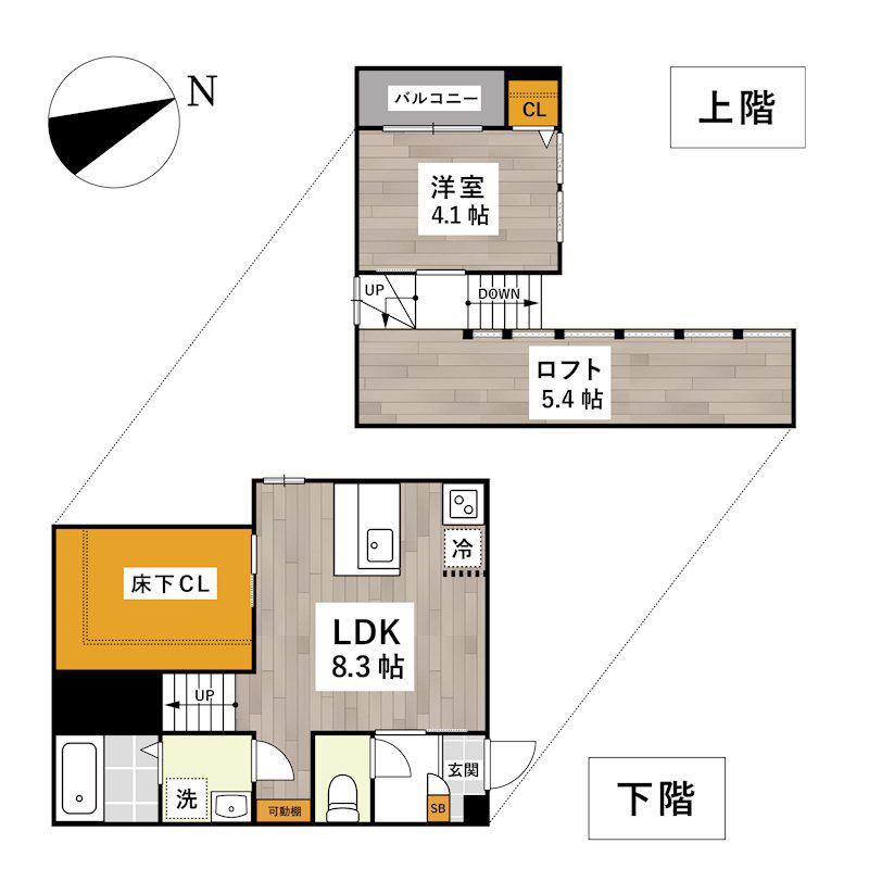 ADC緑町マーレIII(1LDK/1階)の間取り写真