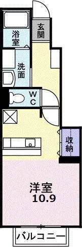 FIRST・PLACE(ワンルーム/1階)の間取り写真