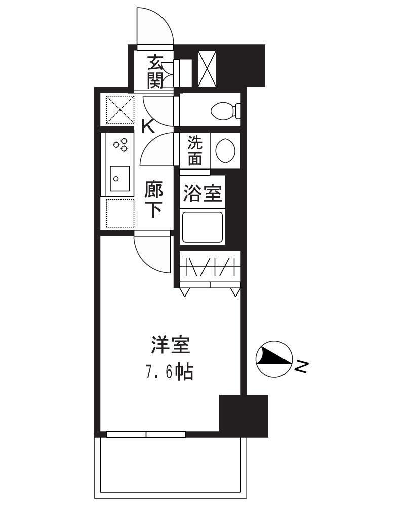 LA CLASSE笹塚(1K/8階)の間取り写真